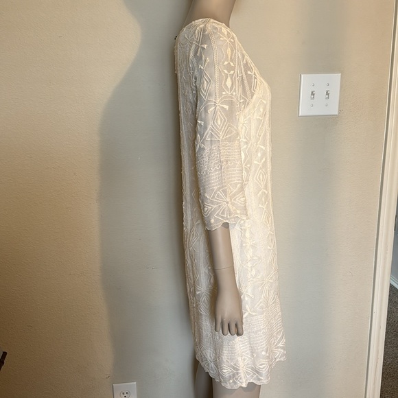 Lucky Brand boho cream embroidered lace slip dress, size XS - Picture 6 of 8